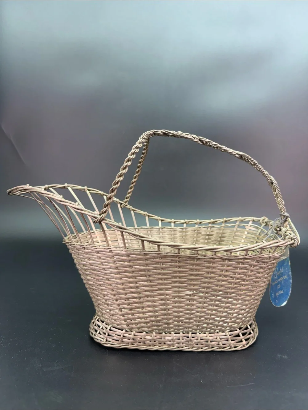 Vintage Silverplated Woven Wine Pouring Basket
